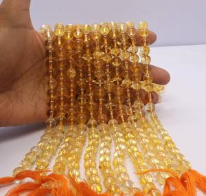 Cuentas redondas lisas de citrino natural de 8-9 mm, cuentas redondas de citrino dorado transparente de 15 pulgadas para la fabricación de joyería al por mayor - Product Image 5
