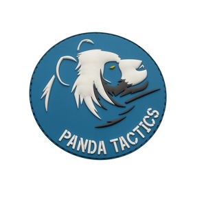Patch en caoutchouc 3D gaufré Panda Tactics, logo circulaire à coudre - Product Image 1