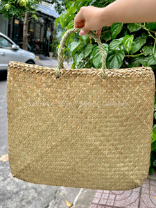 Bolsa Kete Tejida de Gran Tamaño 40x50cm, Bolsa Kete Maorí de Seagrass, Bolsa Tote Duradera, Bolsa de Lino Tejida a Mano de Fábrica Vietnamita - Product Image 3