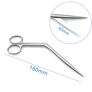 Tijeras Nasales Heymann Premium de 18 cm, Anguladas, de Acero Inoxidable, para Cirugía ORL, Rinoplastia, Septum, Turbinas, Instrumentos Quirúrgicos con Certificación CE ISO - Product Image 3