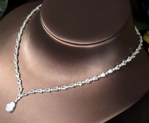 <b>Pearl</b> Cut Zircon <b>Necklace</b> <b>Set</b> Water Drop Bridal Jewelry <b>Set</b> for Wedding Party Women - Product Image 1