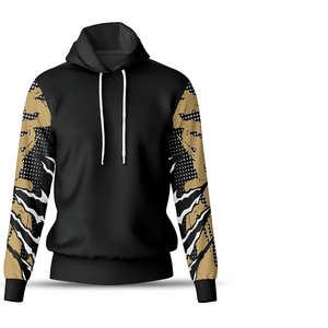 Sweat à capuche noir pour homme, coupe ample, décontracté, tricoté pour l'hiver, 100% polyester, écologique, imperméable, TOFEN SPORTS - Product Image 1