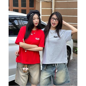 100% Cotton Silk Screen Printed 3D Embroidery Eco-Friendly Breathable Customizable OEM ODM Oversized Unisex Short Sleeve T-<b>Shirt</b> - Product Image 4
