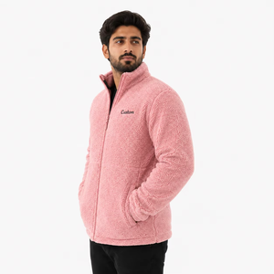 Men's Customized Casual Wear Branding OEM Manufacturing Fashion Men's Sherpa <b>Jacket</b> Heavyweight Fleece <b>Waterproof</b> Quarter - Product Image 2