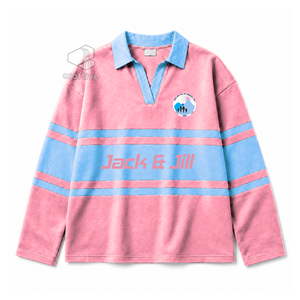 Camiseta de rugby piqué para mujer Jack And Jill Of America con cuello, paneles de color en bloques, estilo universitario, polo de rugby bordado, top deportivo - Product Image 1