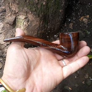 Pipa de Tabaco de Madera Natural Hecha a Mano, Madera Lacada, Accesorio para Fumar Moderno y Ecológico de Tradebyd - Product Image 4