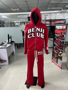 Modern Windbreaker <b>Tracksuit</b> Hooded <b>Tracksuit</b> Set Full Length Zipper Loose Fit Streetwear Athletic Wear With <b>Yellow</b> Logo Print - Product Image 4
