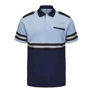 Reflective Safety Polo Shirt Breathable Polyester Uniform Short Sleeve Workwear for <b>Security</b> Patrol - Product Image 1