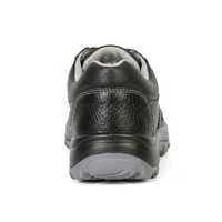 Chaussures de sécurité noires pour hommes à embout d'acier, anti-choc, anti-perforation, respirantes, en cuir, semelle extérieure en PU, pour l'exploitation minière, l'usine et l'atelier