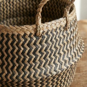 Panier de rangement en jonc de mer fait main, panier ventru pour l'organisation de la maison, fournisseur pour commandes en gros avec personnalisation - Product Image 2