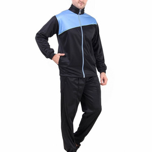 Men Color Block Tracksuit Set <b>Zip</b> <b>Up</b> <b>Jacket</b> Elastic Waist Pants Sporty Autumn Training Wear Full Sleeve Stand Collar - Product Image 2