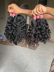 Extensions de cheveux naturels bouclés indiens vierges, double trame, tissage à la machine, 100g, toutes couleurs - Product Image 2