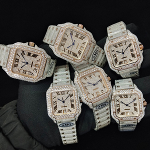 Reloj Mecánico de Diseño Personalizado con Esfera Rectangular, Moissanita VVS, Diseño Hueco con Incrustaciones de Gemas, Reloj de Hombre de Alta Calidad - Product Image 5