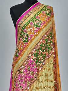 Premium Mirror Design <b>Shawls</b> <b>Traditional</b> <b>Scarves</b> <b>Shawls</b> & Hijab Stylish Handmade Embellished Wrap for Women Festive Clothing - Product Image 2