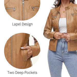 Chaqueta de Cuero para Mujer, Nueva Moda, Transpirable, Venta Caliente, Servicio OEM - Product Image 6