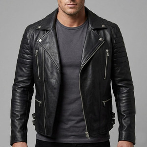 Men's Plus Size Leather <b>Jacket</b> Casual Zipper Closure Autumn Wholesale <b>Biker</b> <b>Jackets</b> - Product Image 6