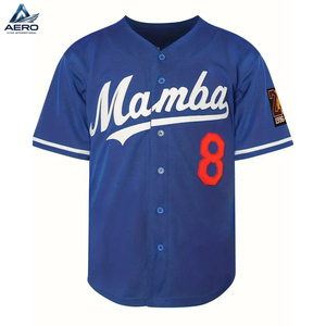 Camiseta de béisbol azul para hombre, corte holgado, cuello en V, manga corta, para todas las estaciones, para deportes y uso casual, actividades al aire libre - Product Image 2