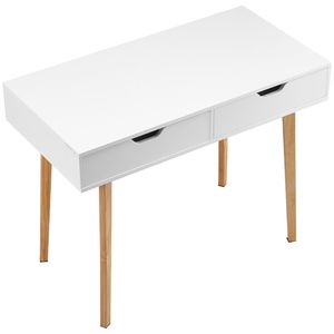Semplice legno bianco rettangolo MDF studio tavolo di stoccaggio per bambini camera da letto cassetti in legno piccola scrivania per disegnare mobili da ufficio - Product Image 1