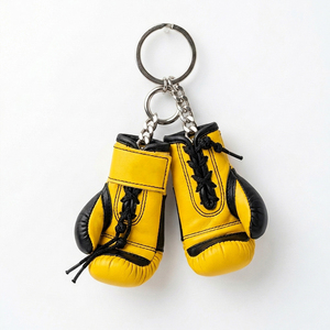 Porte-clés en cuir véritable et PU avec logo personnalisé, gants de boxe - doux, durables, couleur personnalisée, design de haute qualité, entraînement MMA - Product Image 1