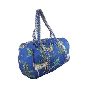 Elegante Bolsa de Lona Acolchada Vintage, Grande, 100% Algodón Puro, con Cierre, para Viajes, Compras, Playa, Primavera, Invierno - Product Image 3