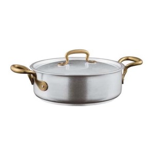 Cacerola de metal bien pulido de última tendencia en la industria, con tapa de vidrio, que ofrece resultados de nivel profesional en las cocinas caseras de todos los días. - Product Image 4