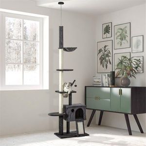 Albero Tiragraffi in Legno per il Divertimento di Tuo Amico Felino nel Gioco e nella Salita! - Product Image 1