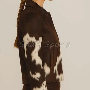 Chaqueta de Cuero Vacuno Personalizada con Múltiples Estándares para Mujer, Chaqueta de Invierno Acolchada Informal con Cuello de Piel de Cordero Estilo Top Gun - Product Image 3