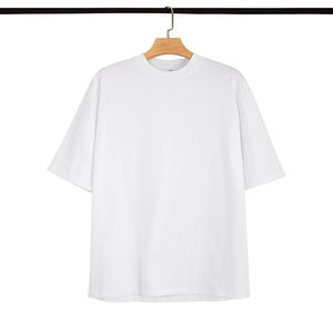 T-shirt Oversize Homme en Coton Épais Coupe Ample Streetwear Décontracté avec Motif Épaules Tombantes Tendance Été - Product Image 2