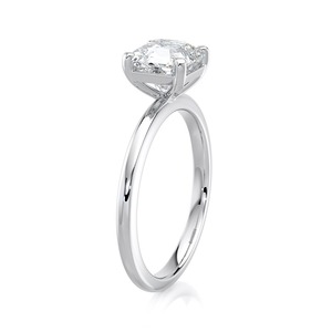 Bague de fiançailles solitaire en diamant de laboratoire taille Asscher de 2,00 carats, or blanc 14 carats, bijoux de mariée personnalisés - Product Image 2