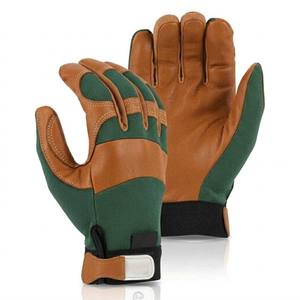 ถุงมือป้องกันความปลอดภัย PPE หนังคุณภาพสูง ทนทาน สีน้ำตาลแดง ซับในไนลอน สำหรับช่าง - Product Image 5