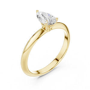 แหวนแต่งงานทรงหยดน้ำสุดคลาสสิกและทันสมัย ทองคำขาว 14K เพชรทรงลูกแพร์ 1 กะรัต ได้รับการรับรองจาก IGI เพชรเพาะเลี้ยงในห้องปฏิบัติการ แหวนหมั้น - Product Image 3
