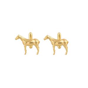 Mancuernillas de Lujo con Diseño de Caballo Chapadas en Oro para Hombre, Accesorios para Camisa Formal, Regalo de Boda o Negocios, Juego de Mancuernillas Ecuestres - Product Image 4