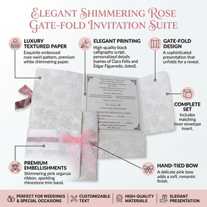 Cartes de mariage élégantes en blanc métallisé avec une finition haut de gamme, idéales pour les invitations de mariages de luxe et les célébrations mémorables. - Product Image 6