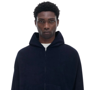 Sweat à capuche zippé surdimensionné personnalisé pour homme en molleton de coton épais, épaules tombantes, style streetwear, veste premium OEM ODM - Product Image 3