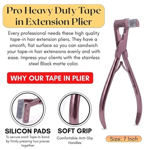 Pinzas de Acero Inoxidable Premium para Extensiones de Cabello con Almohadillas de Silicona Protectoras, Mordazas de Fácil Presión, Doble Resorte y Agarre Antideslizante - Product Image 5