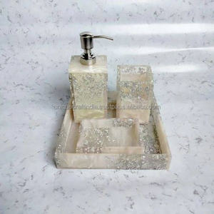 NatureGlow Eco Friendly Luxury Epoxy Resin Bathroom <b>Set</b> Handmade Organic <b>Soap</b> Dispenser Tumbler Tray Handcrafted Bath - Product Image 6