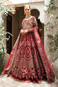 Robe de mariée pakistanaise moderne haut de gamme, col montant, manches longues, broderie luxueuse, dentelle en cristal faite à la main - Product Image 4