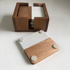 Posavasos de Madera con Forma Hexagonal de Diseño Personalizado, Hechos a Mano, Duraderos, Modernos, con Logotipo Personalizado, Color Personalizado, Embalaje en Caja de Cartón - Product Image 1