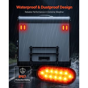 Kit de 4 feux arrière LED transparents 12V étanches ovales pour remorque, feux stop, feux de freinage, feux de position, compatibles avec les bateaux et les véhicules tractés - Product Image 4