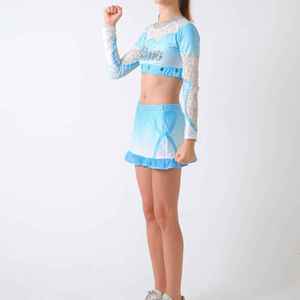 Trajes de Baile Ligeros Personalizables para Recitales, Uniformes de Animadoras con Pedrería para Niños, Ideales para Festivales Deportivos de Verano - Product Image 4