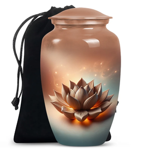 Metal Lotus Cremation Urn <b>Memorial</b> <b>Keepsake</b> Ashes Casket Customizable Home Remembrance Gift Wholesale supply - Product Image 5