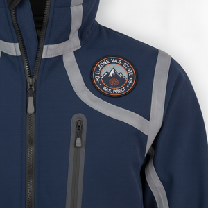 Chaqueta Softshell con Capucha para Hombre, Color Azul Marino, Cierre de Cremallera Impermeable, Ropa Deportiva de Invierno - Product Image 6