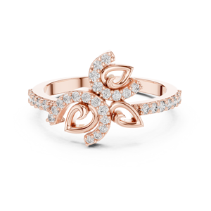 Anillo de Diamantes Cultivados en Laboratorio CELESTIAL LEAF para Mujer, Juego de Anillos de Oro Blanco de 18 Quilates con Baño de Rodio, Corte Glamuroso para Compromiso, Regalo, Fiesta, Boda, Uso Diario - Product Image 5