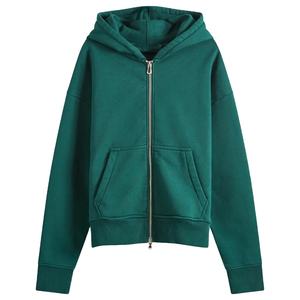 400 GSM Heavy Cotton Oversized Boxy Cropped 2 Way Zip up Hoodies Blanks para Custom 2026 - Product Image 5