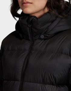 Women's Black Quilted Puffer <b>Jacket</b> With Hood Full Sleeve Winter Warm Zipper Closure Regular Length - Product Image 3
