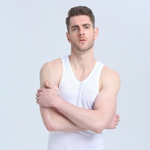Haute qualité 100% coton léger été tous les jours plaine décontracté sans manches chemises sous-vêtements de base superposition débardeurs pour hommes - Product Image 4