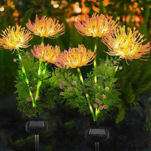 Set di 4 Luci Solari da Giardino per Illuminazione Esterna, Steli Luminosi a Forma di Fiore con Funzione di Accensione/Spegnimento Automatico, Design Floreale Elegante - Product Image 1