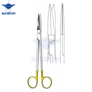 Ciseaux McIndoe 19 cm / 7-1/2 po droits pour cartilage, bords extérieurs semi-affûtés, TC Gold, professionnels, chirurgicaux, médicaux - Product Image 3