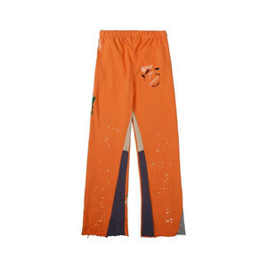 Pantalon de survêtement décontracté pour homme, dernière tendance, en coton, taille mi-haute, infroissable, avec braguette zippée et logo personnalisé sur la jambe gauche - Product Image 1