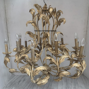 Metal <b>Leaf</b> Design Fashion Elegant <b>Light</b> Luxury Modern Led Crystal Chandelier Personality Luxury Hotel Lobby Villa Restaurant - Product Image 1